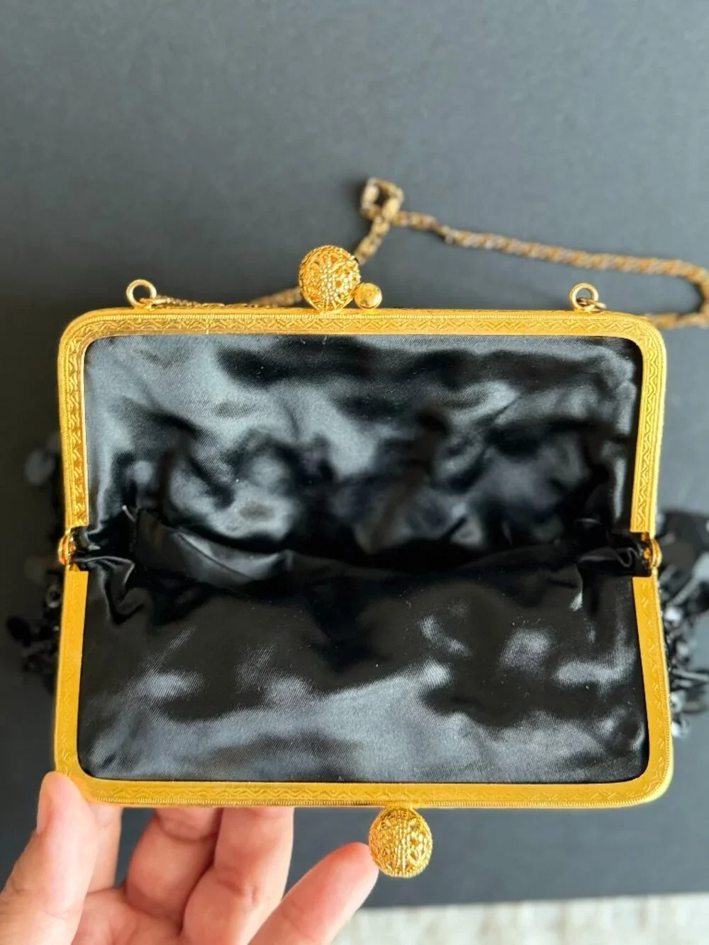 Handmade Vintage Vivant by Sarnie Black Sequin & Beaded Evening Bag | Hong Kong